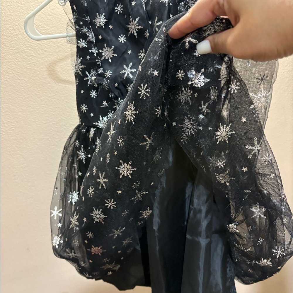 Elegant Starry Black Kids Dress - Picture 6 of 9